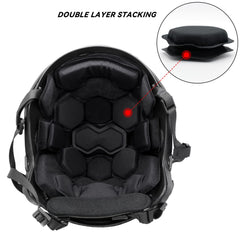 AOUTACC helmet interior with pads installed providing stable fit