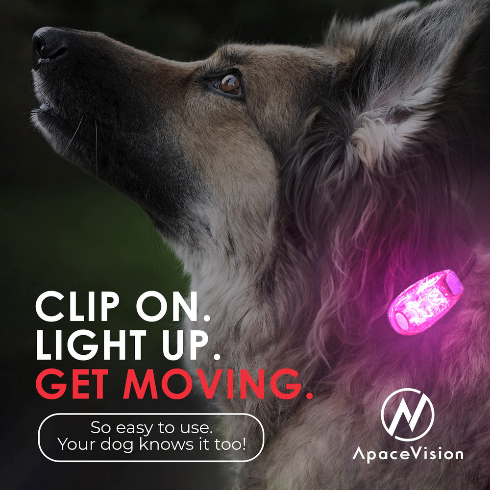 Apace Vision light glowing on a runner at night for enhanced roadside visibility