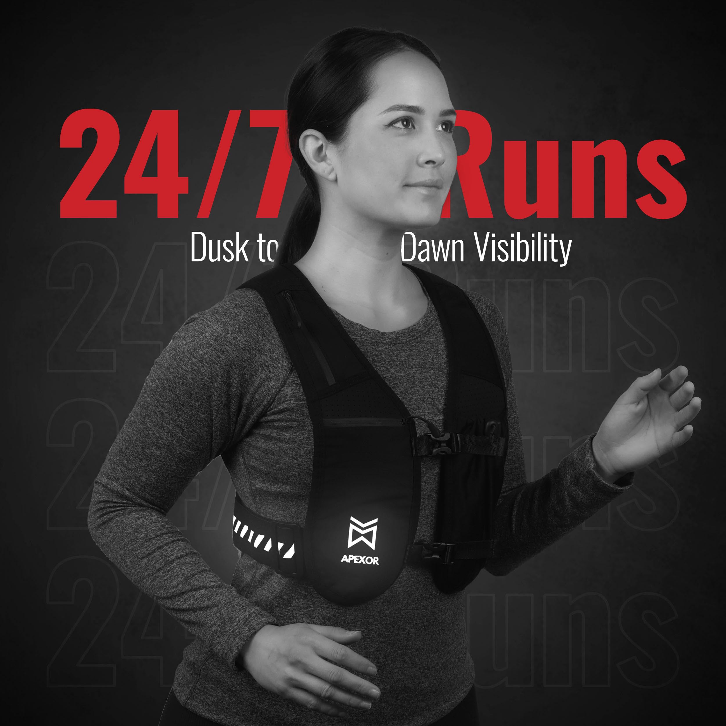 APEXOR side profile worn by runner demonstrating snug, low-bounce fit
