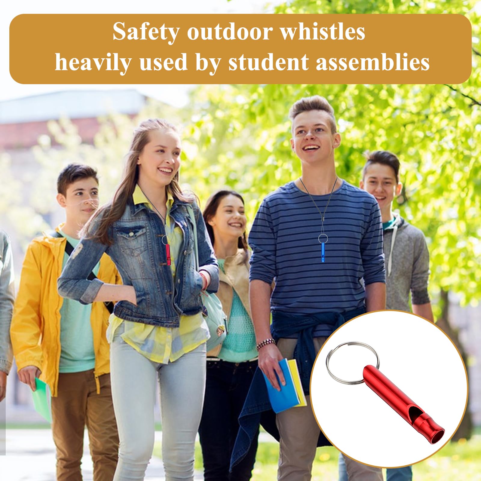 Aphumedc whistle clipped to a hiker backpack improving on-trail safety