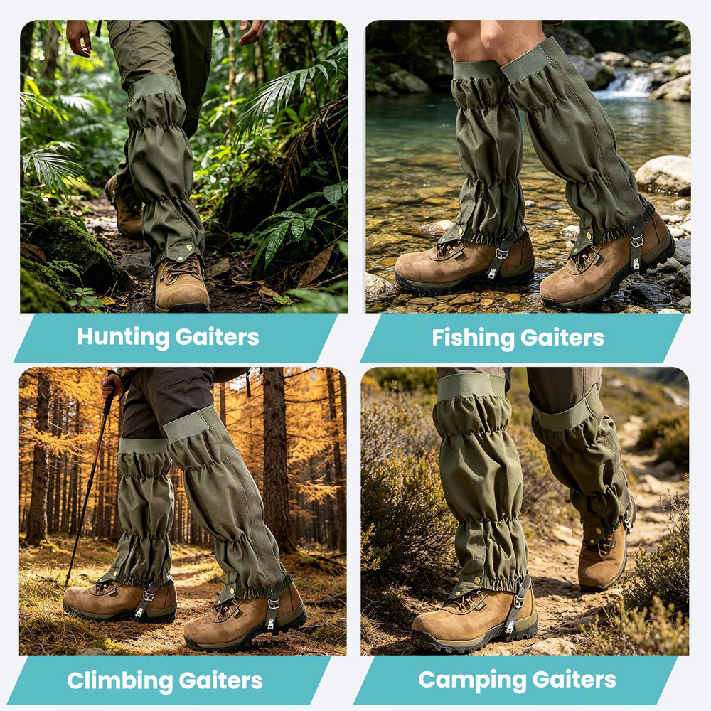 Apkaf folded gaiters packed in backpack highlighting portable convenience