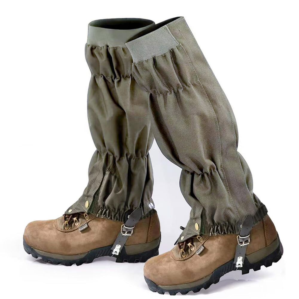 Apkaf front view of army green gaiter showing full coverage and protection