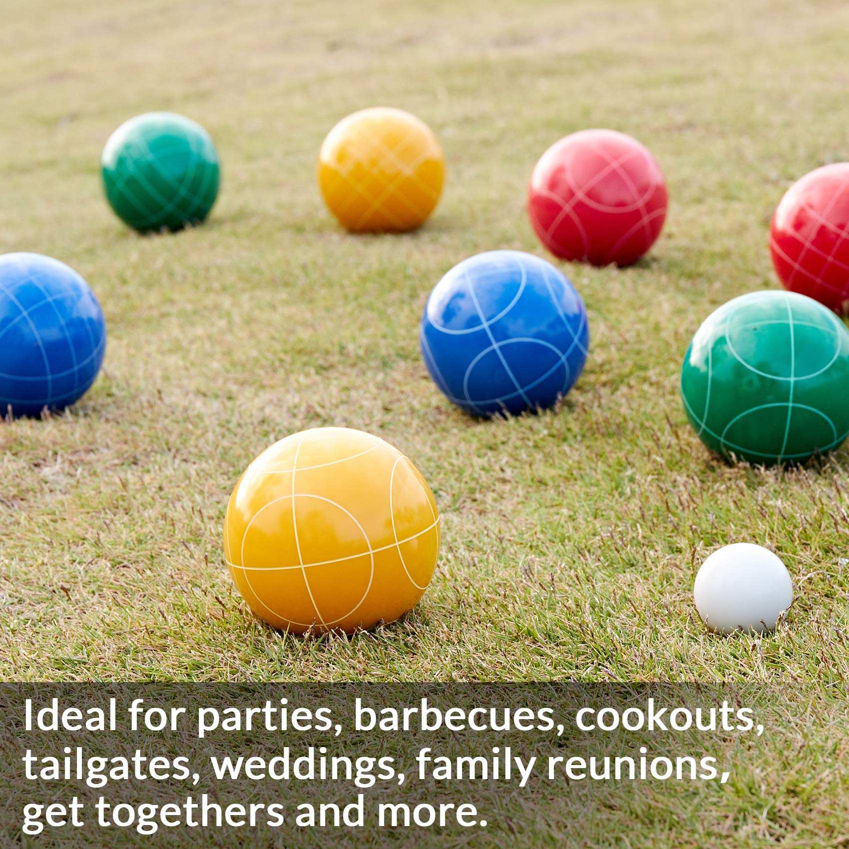 ApudArmis bocce set on beach with players for social outdoor entertainment