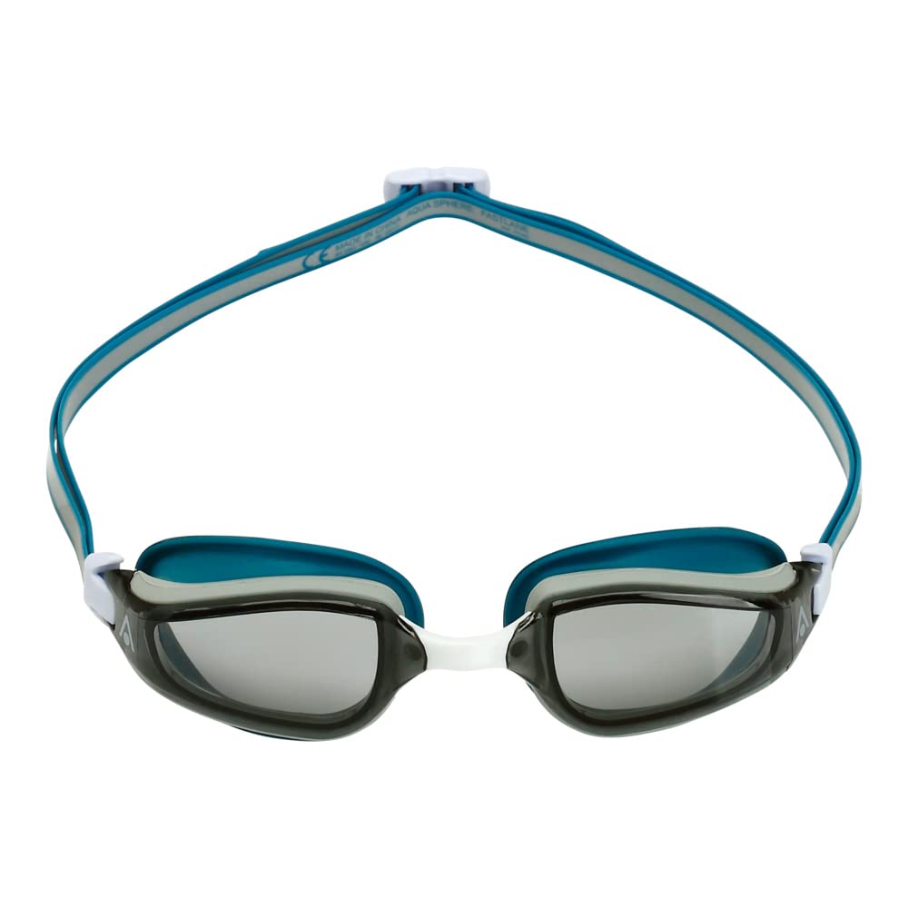 Aqua Sphere front view of Fastlane goggles showing compact frame and clear benefit