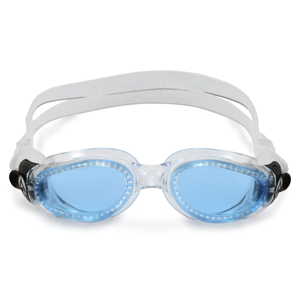 Aqua Sphere Kaiman front view showing frame and strap, offering comfortable fit