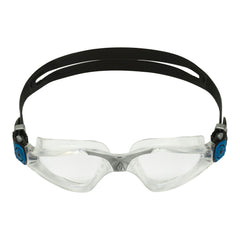 Aqua Sphere Kayenne front view clear lens showing wide vision and secure fit