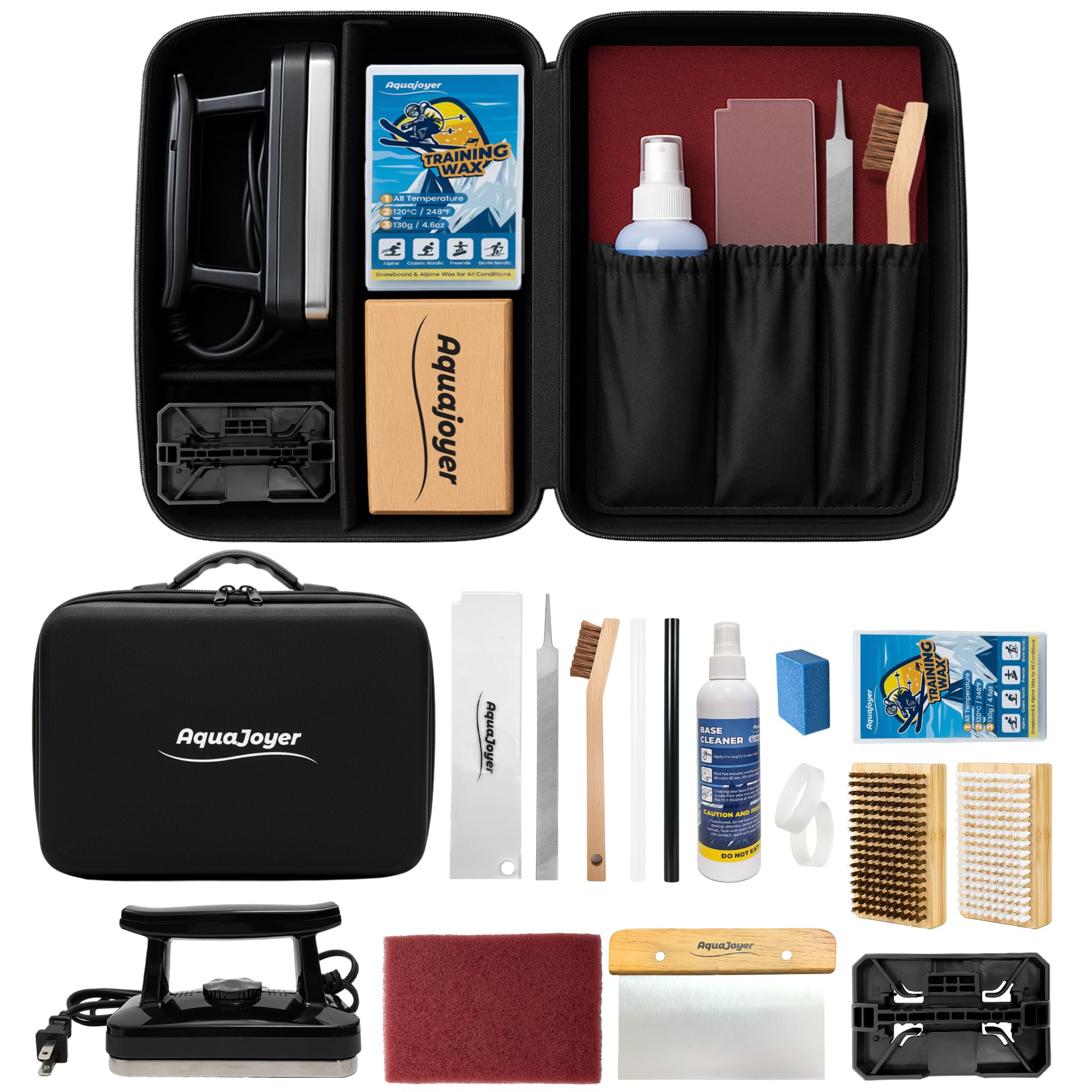 AquaJoyer packed bag front view showing organized tools and travel convenience