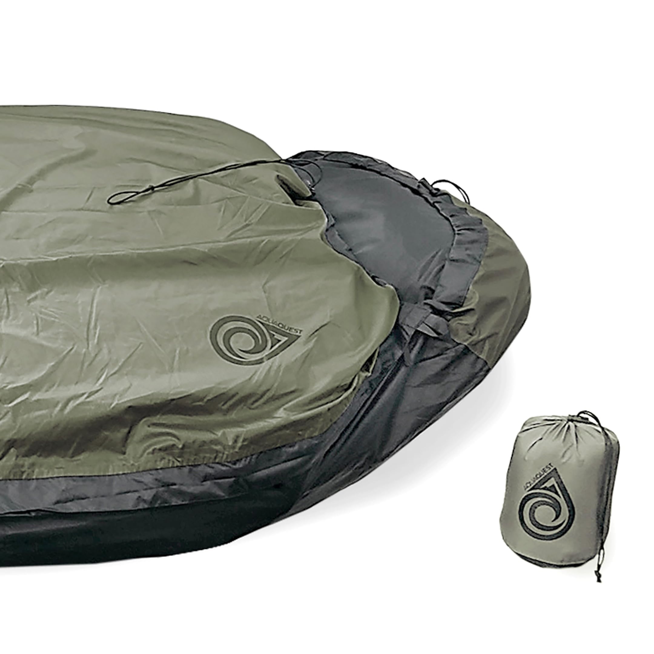 AquaQuest Pharaoh front view showing olive drab shell and weather protection benefit
