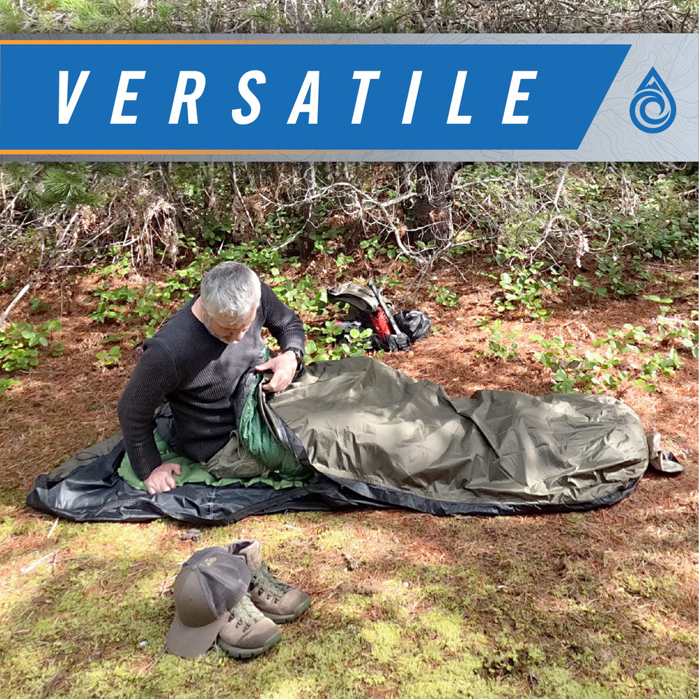 AquaQuest Pharaoh compressed in built-in stuff-sack illustrating ultralight packability