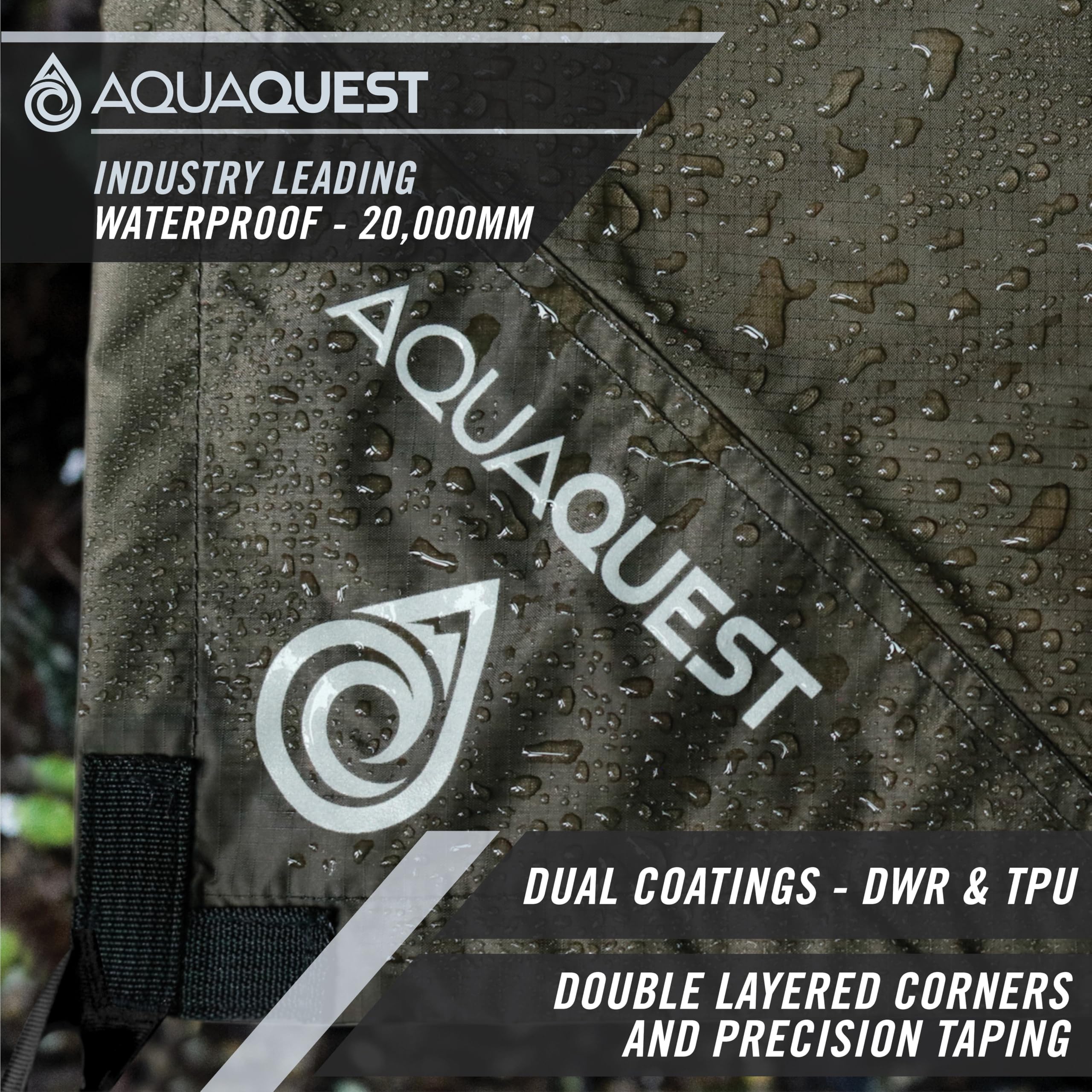 AquaQuest close-up ripstop nylon texture highlighting tear resistance and durability