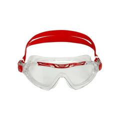 Aqua Sphere Vista XP front view showing clear single lens and secure fit benefit clarity