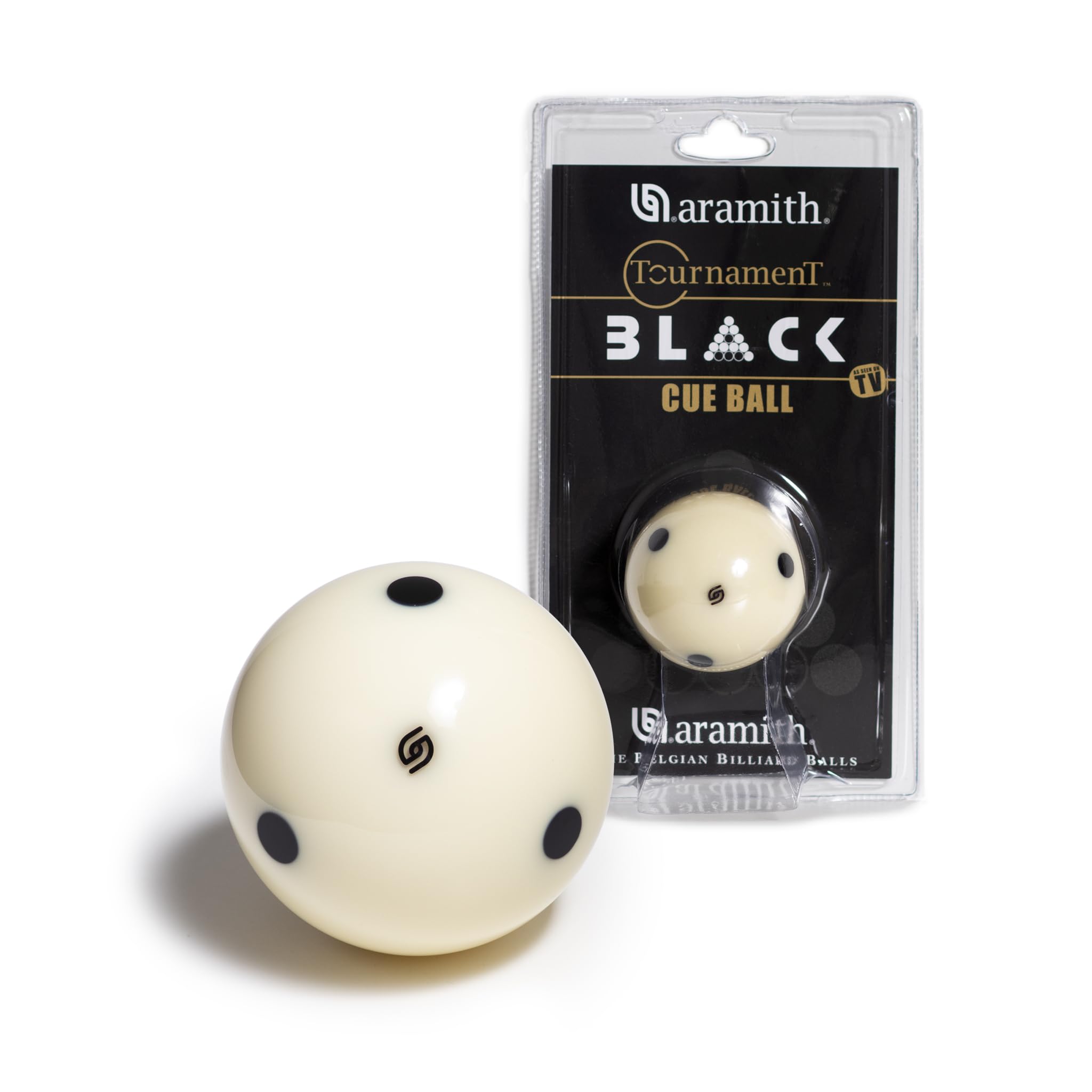 Aramith blister packaging front view showing product and clear display benefit