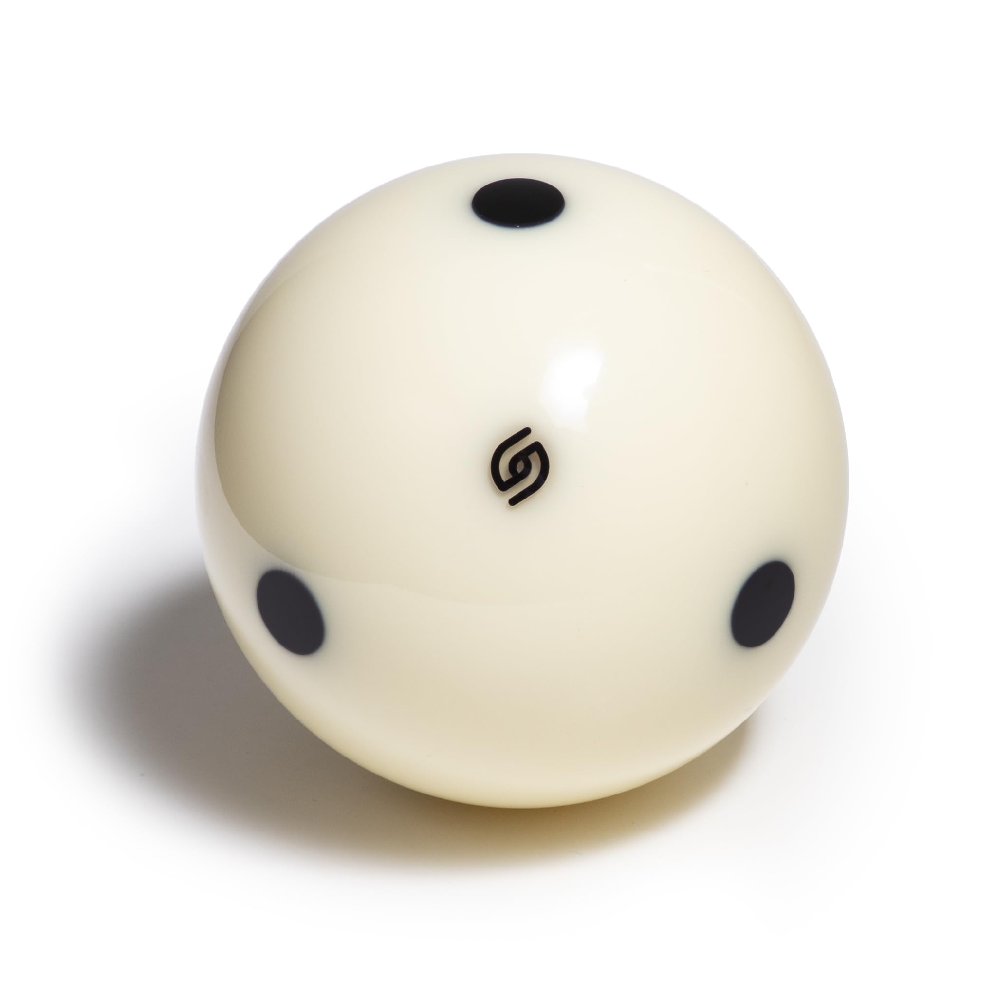 Aramith cue ball front close-up showing crisp finish for reliable performance