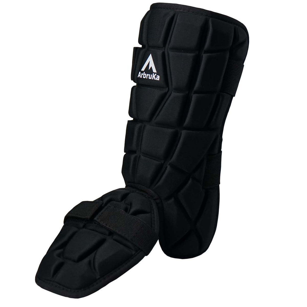 ArbruKa front view leg guard showing full shin and ankle protection benefit