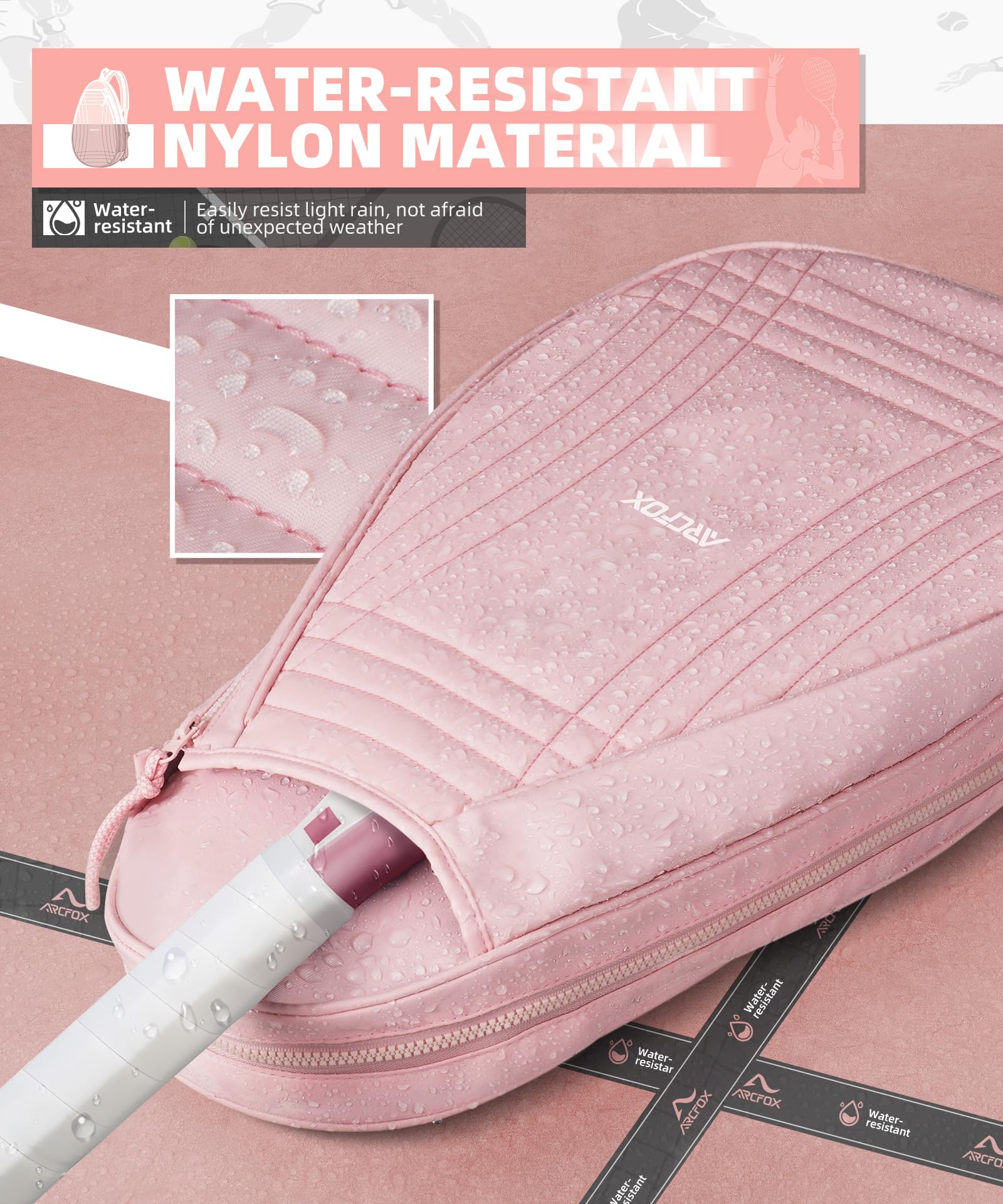 ARCFOX wet/dry pocket detail storing sweaty clothes and towels