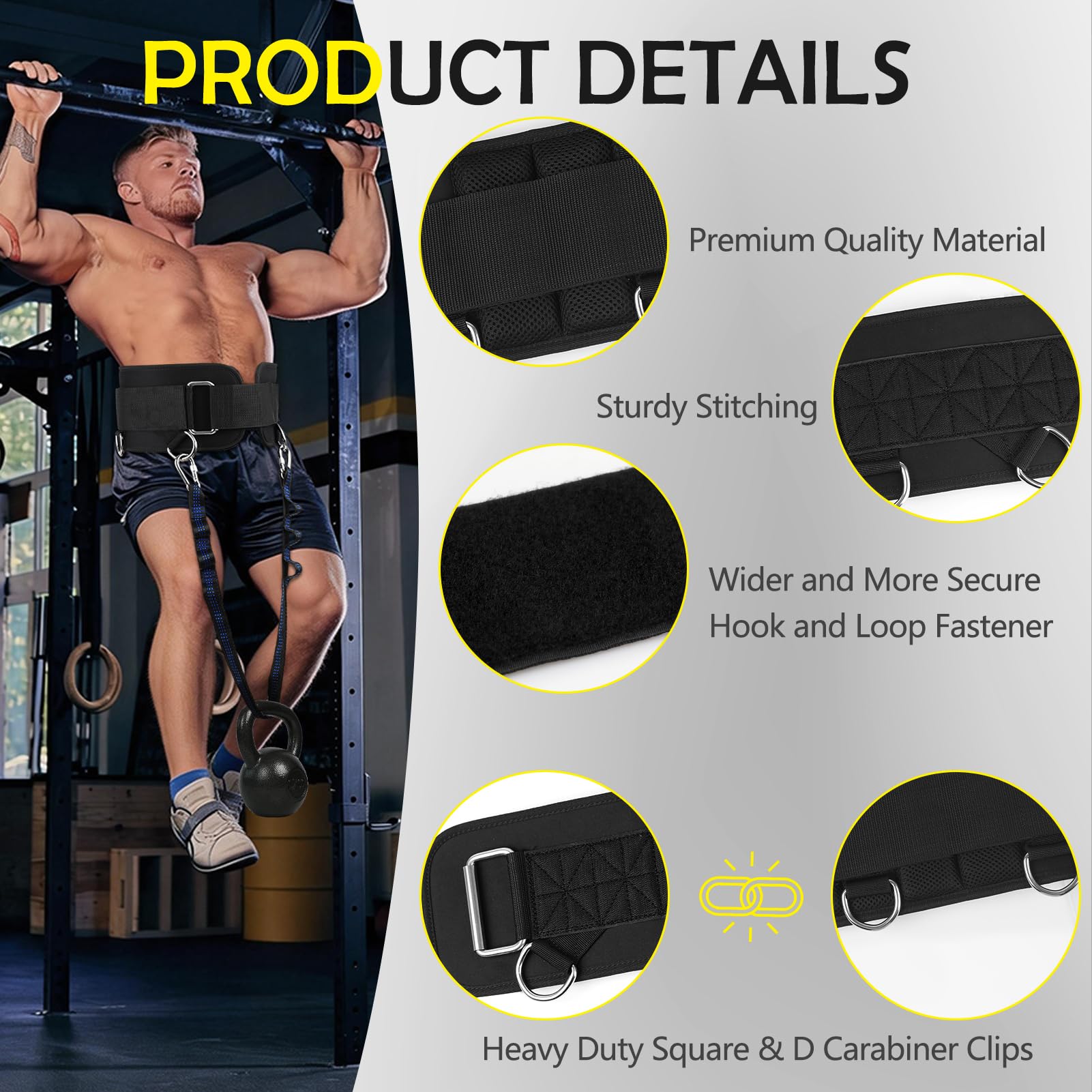 Archerest belt worn during a weighted pull-up demonstrating stable, quiet performance