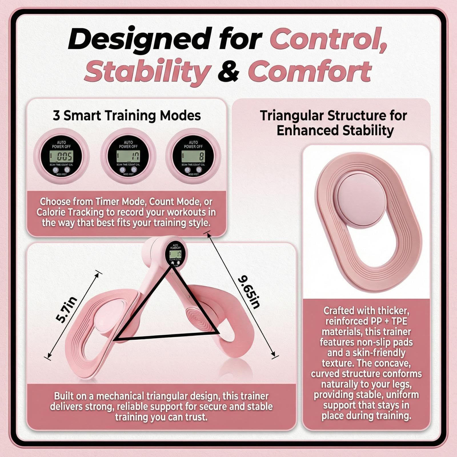 arcopik thigh trainer silicone pad close-up for comfortable non-slip pressing