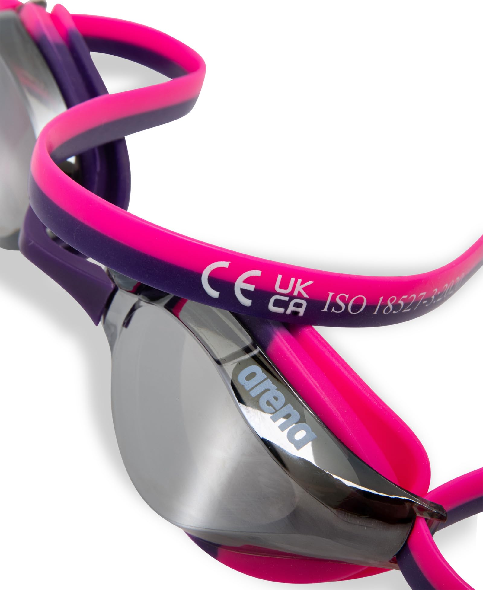 ARENA close-up of mirror and anti-fog coating showing clear, glare-reducing optics