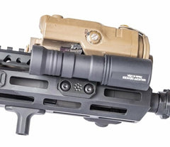 Arisaka Side Scout Mount next to handguard for scale showing compact, space-saving design