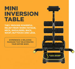 Armin Super Store folded mini inversion table stored under bed demonstrating space-saving benefit