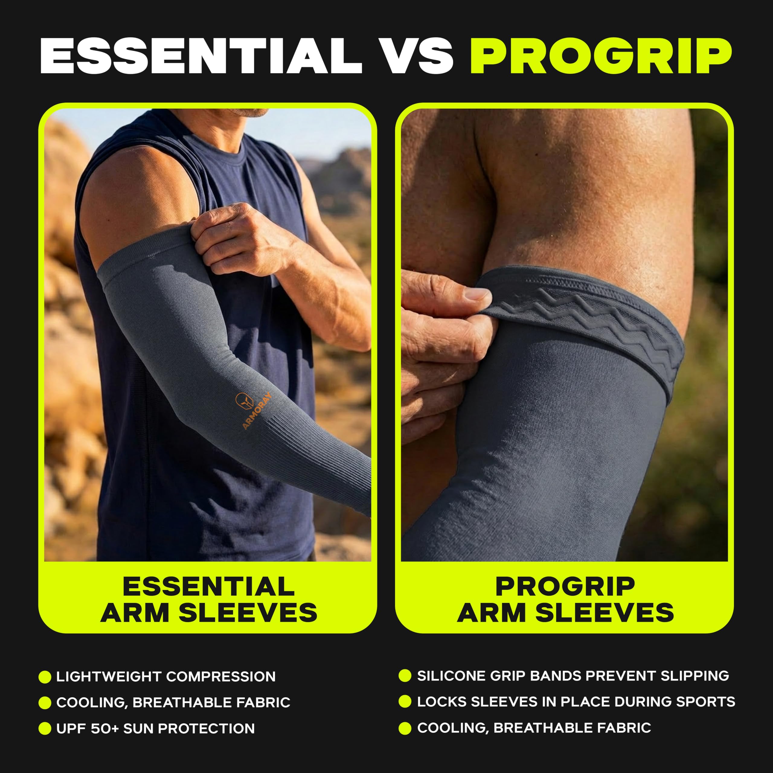 ARMORAY sleeve worn during basketball providing sun protection and grip