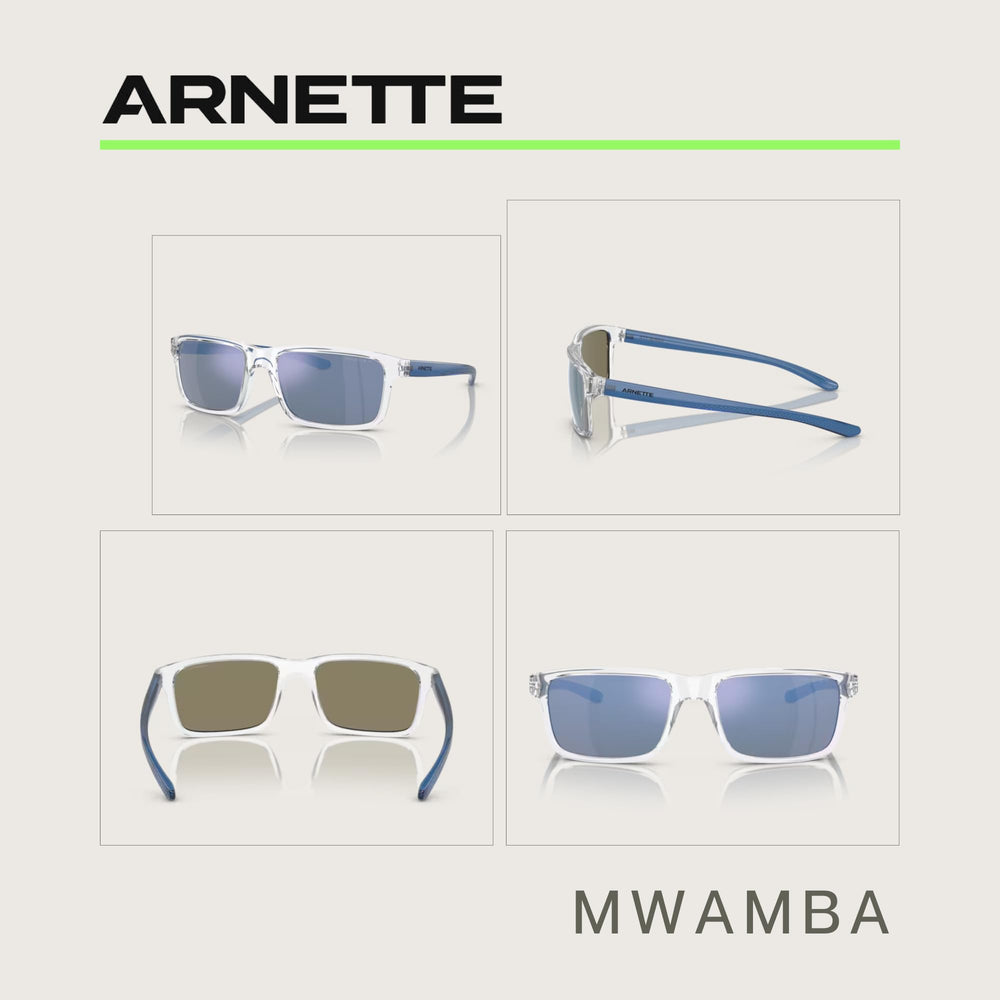 ARNETTE Mwamba close-up of dark grey mirror lens showing glare control benefit