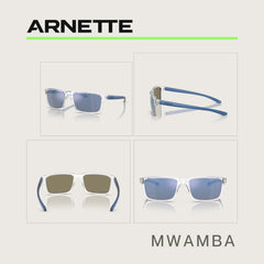 ARNETTE Mwamba close-up of dark grey mirror lens showing glare control benefit