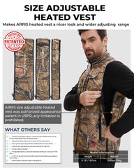 ARRIS vest battery and controller shown, emphasizing portable rechargeable convenience