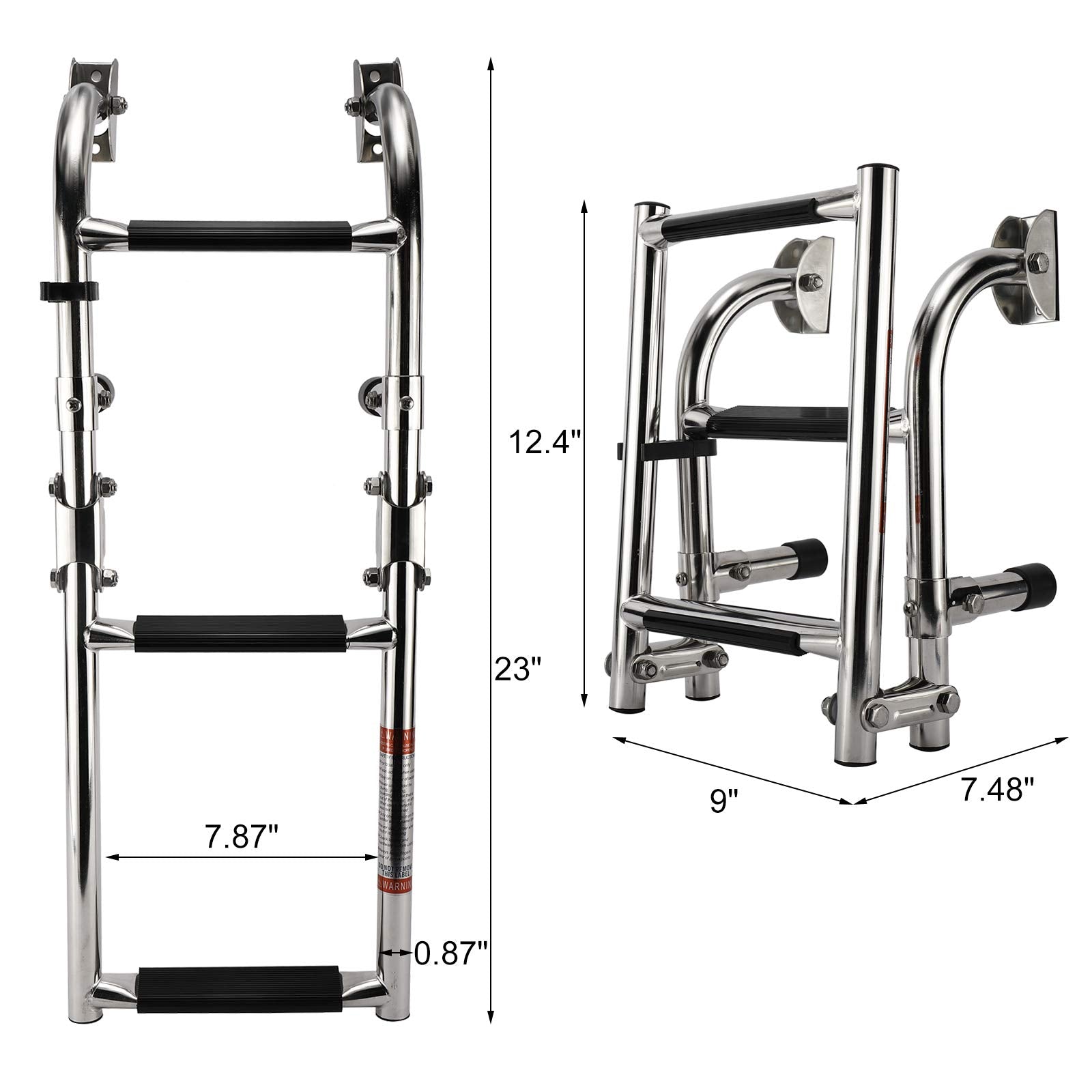 Artilife ladder deployed in water enabling easy boarding from sea
