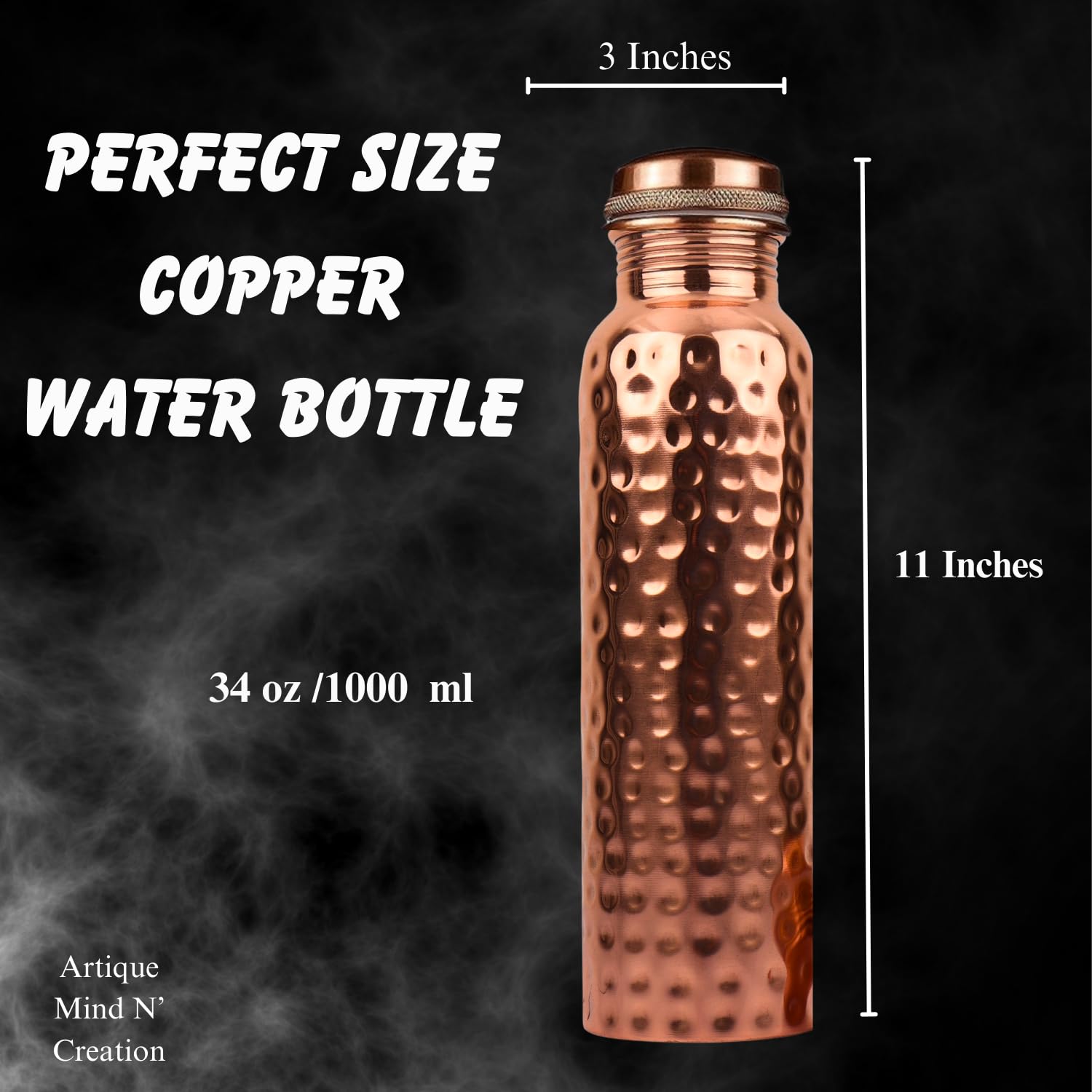 Artique Mind N' Creation close-up of hammered copper texture highlighting handcrafted quality