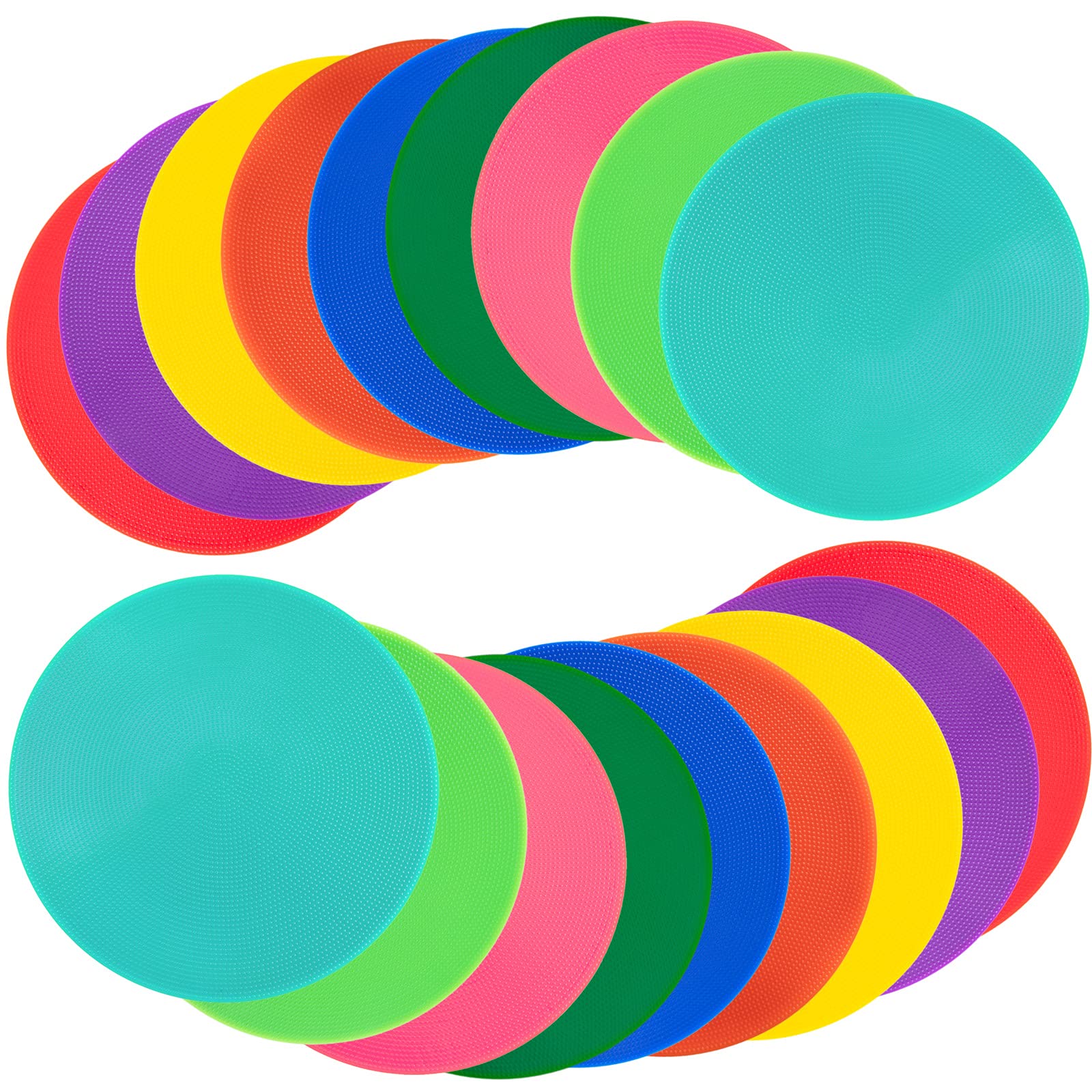 Aryjmz front view of 8-piece multicolor spot markers showing color variety and visibility