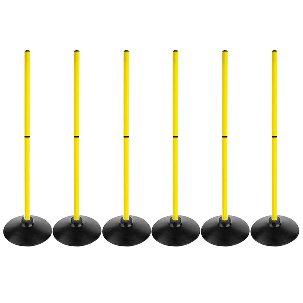 ASENVER front view pack of six poles showing bright colors and bases for visible drills