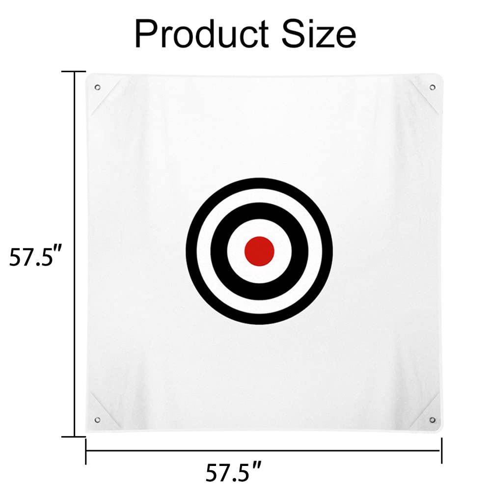 ASENVER target cloth mounted on a golf net showing secure setup benefit
