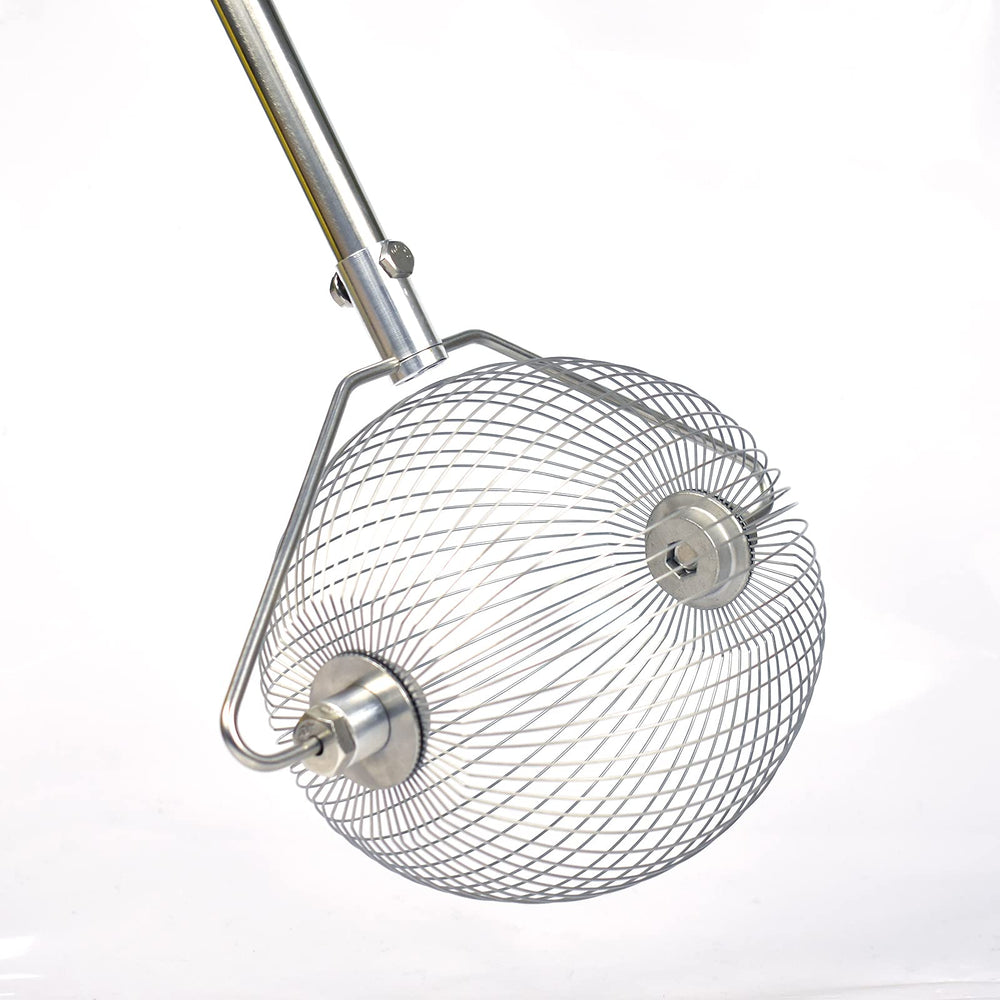 ASENVER close-up of roller mechanism and piano wire coil for efficient ball pickup