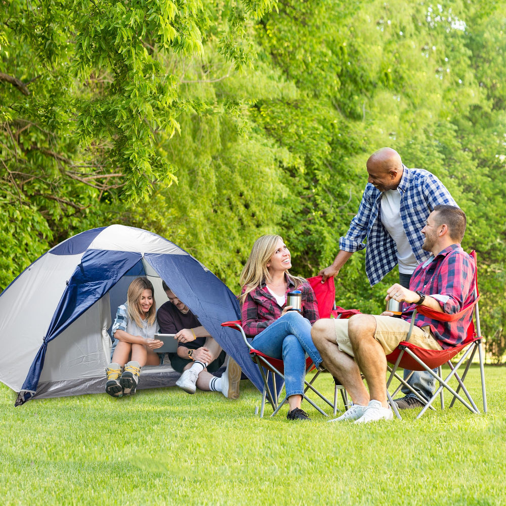 ASFANES family campsite scene demonstrating roomy interior and comfortable shelter benefit