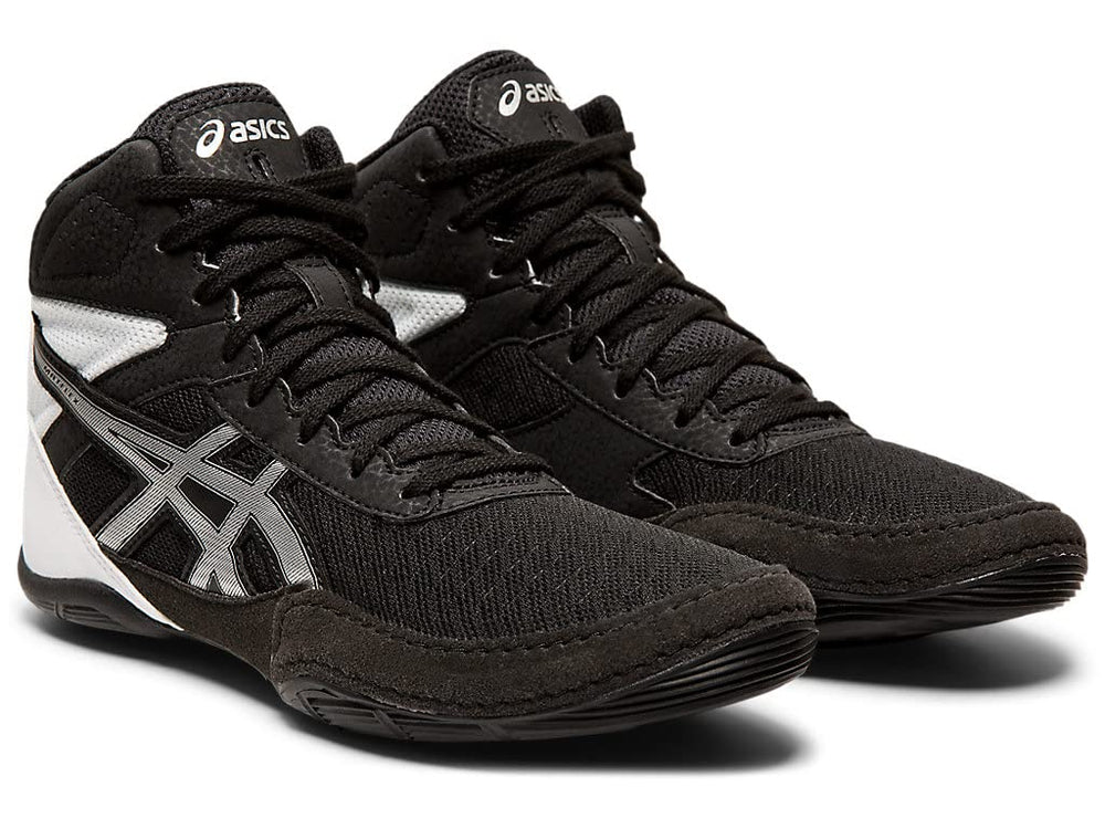ASICS Matflex 6 GS side close-up showing synthetic overlays for durable reinforcement