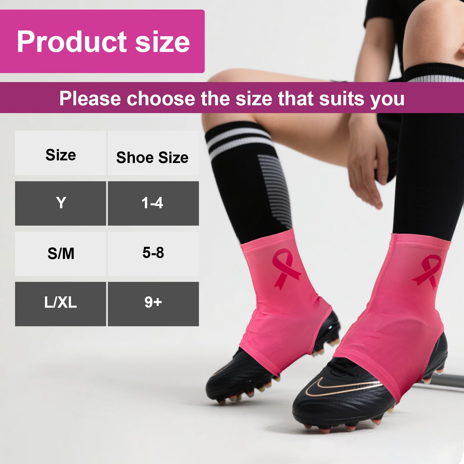 ASIJUNTYECHO size comparison on foot showing fit across youth and adult cleats