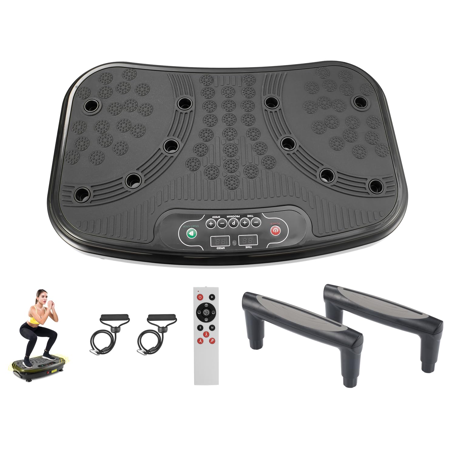 Aspect Living front view of vibration plate showing compact design and stability benefit