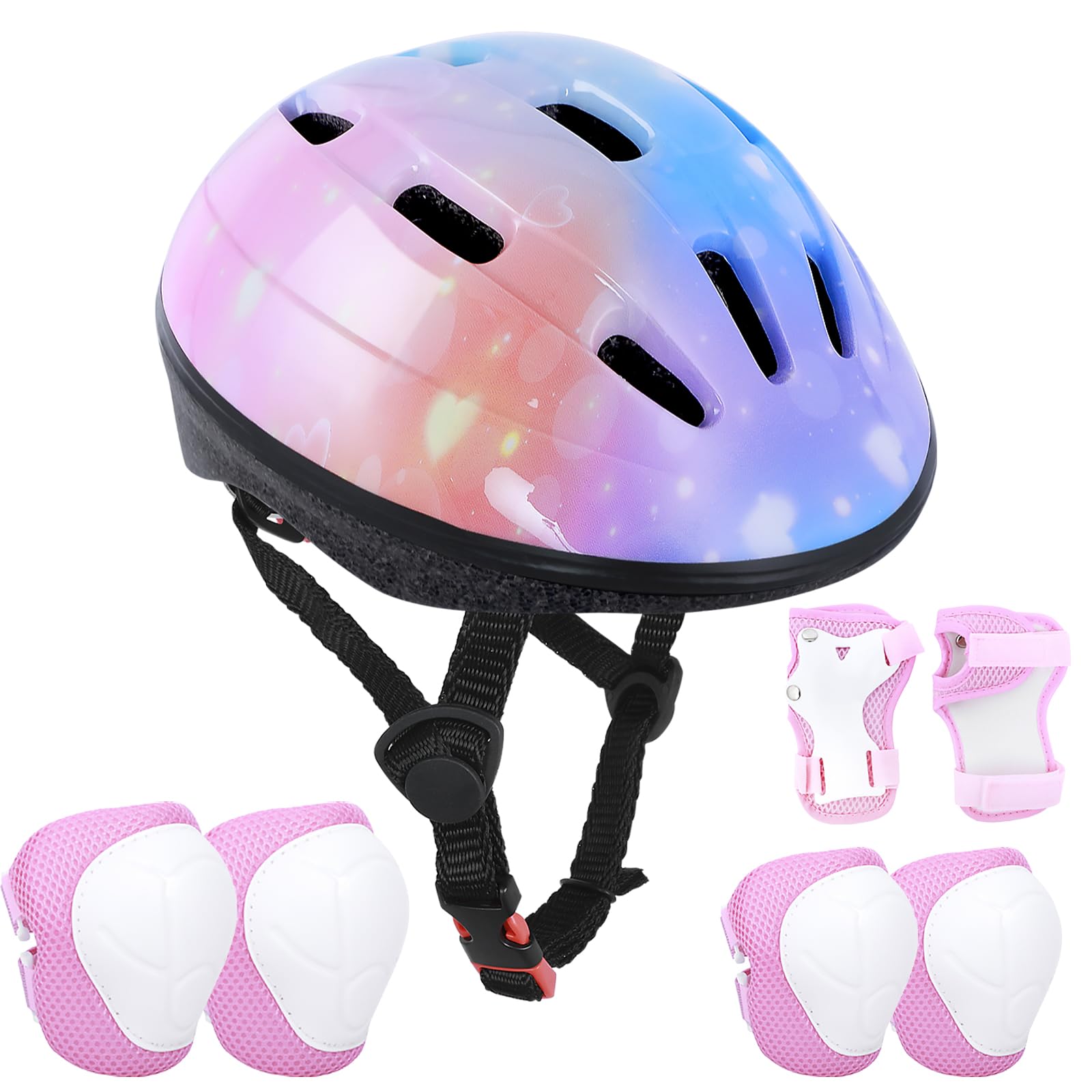 Asslen helmet front view showing colorful design and secure fit benefit