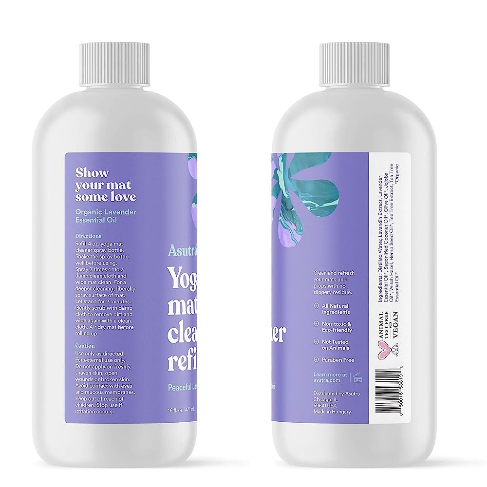 ASUTRA cleaner bottle with lavender sprigs showing natural scent