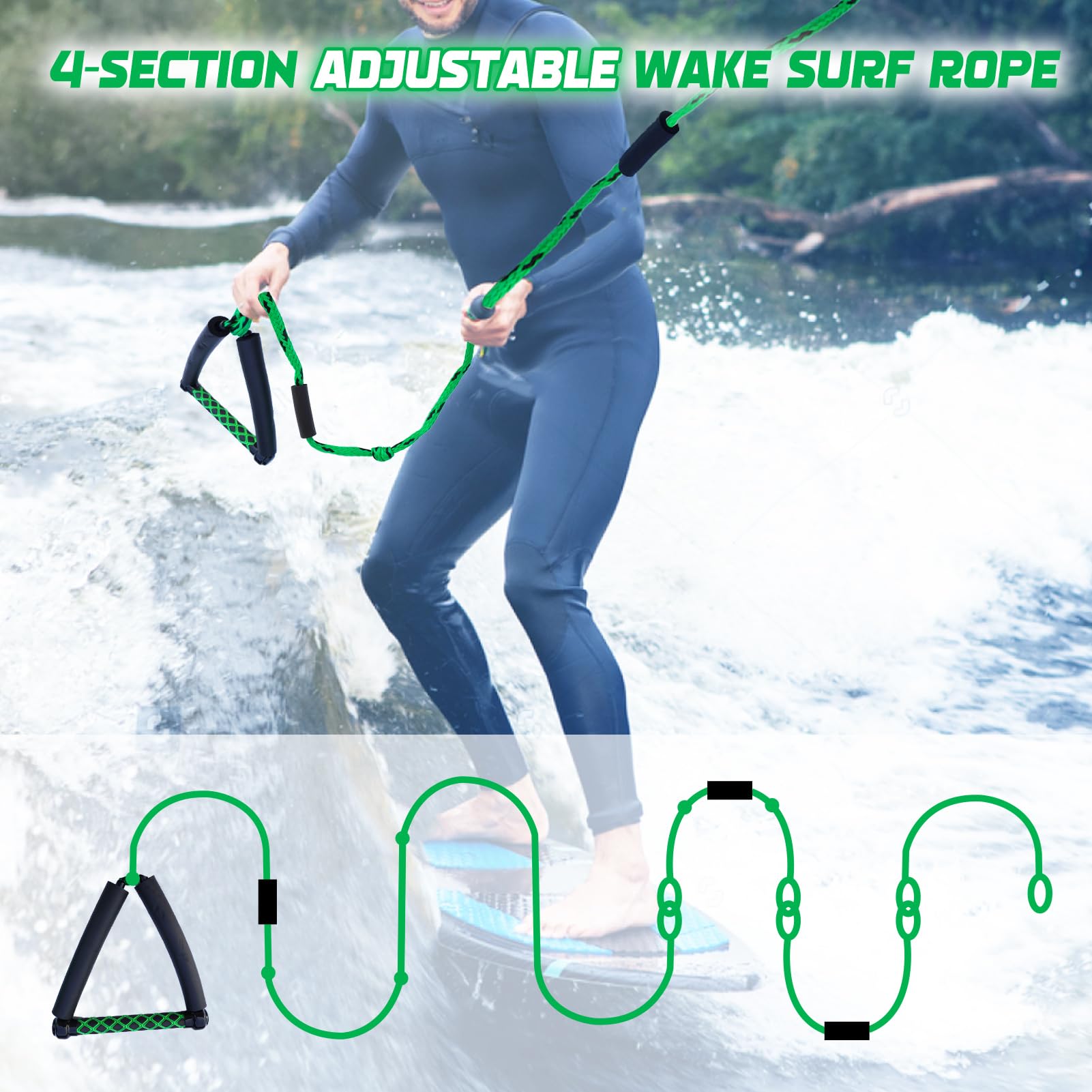 ASVAEVAS rope in use behind boat demonstrating stable tow control