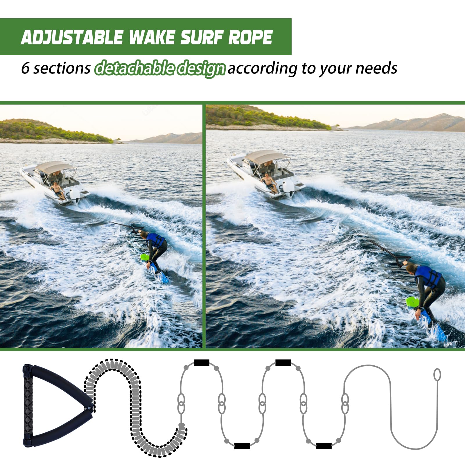 ASVAEVAS rope in use behind boat showing stable tow performance