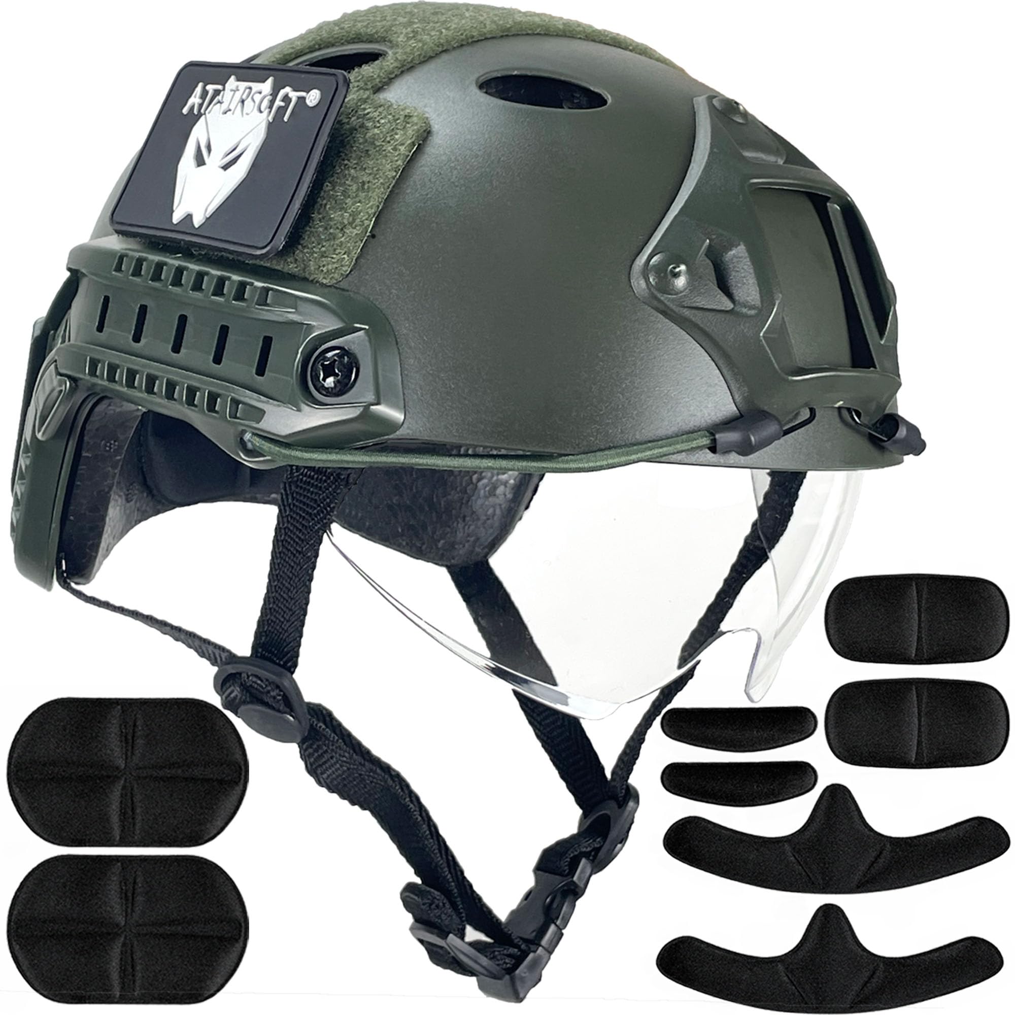 ATAIRSOFT helmet front view showing low-profile shell and comfort benefits