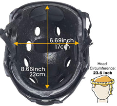 ATAIRSOFT helmet top vents showing 8 ventilation holes for cooler, breathable comfort benefit