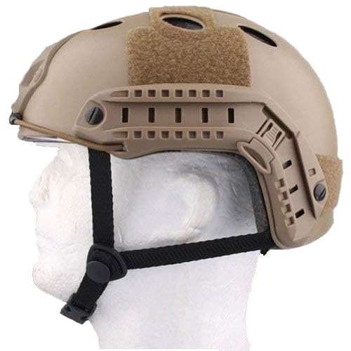 ATAIRSOFT helmet next to tape measure showing correct sizing