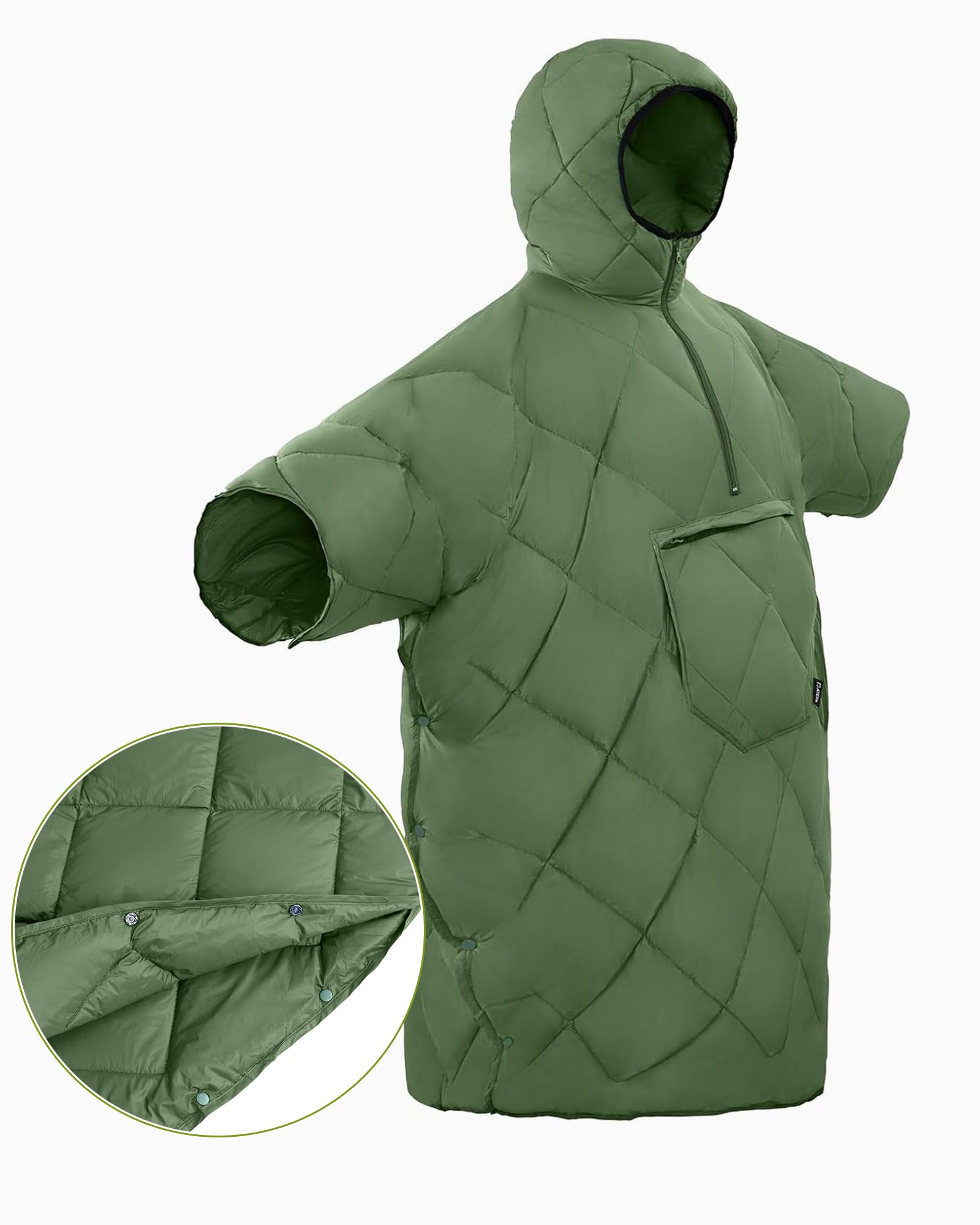 ATEPA hooded close-up displaying hood and collar for wind protection