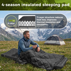 ATEPA sleeping pad inside tent illustrating comfort and insulated surface