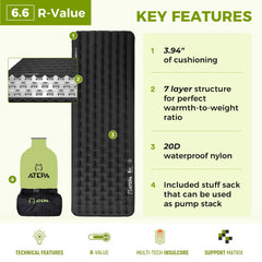 ATEPA ripstop nylon texture closeup highlighting quiet, durable fabric