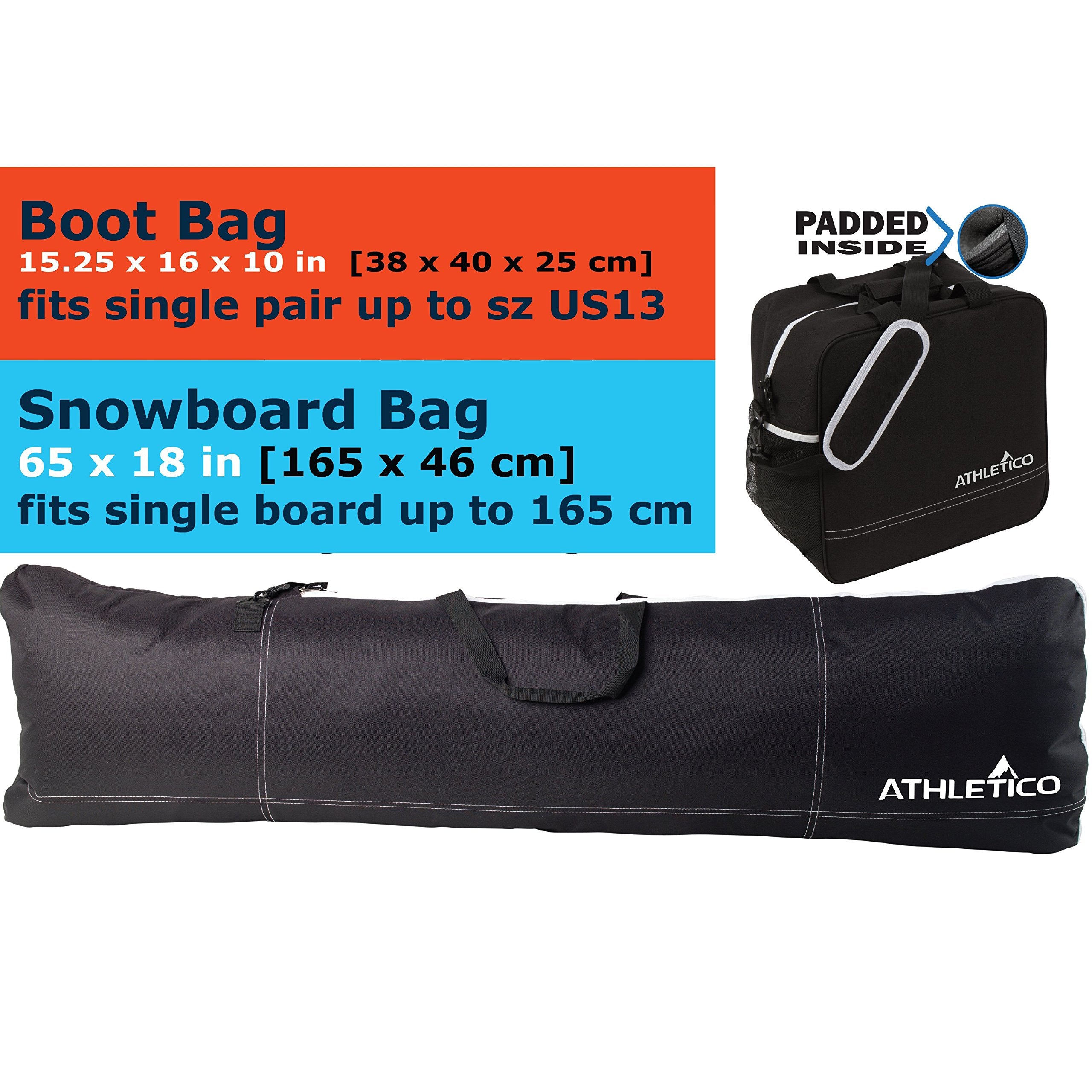 Athletico boot bag front zipper view with easy access and durable zipper