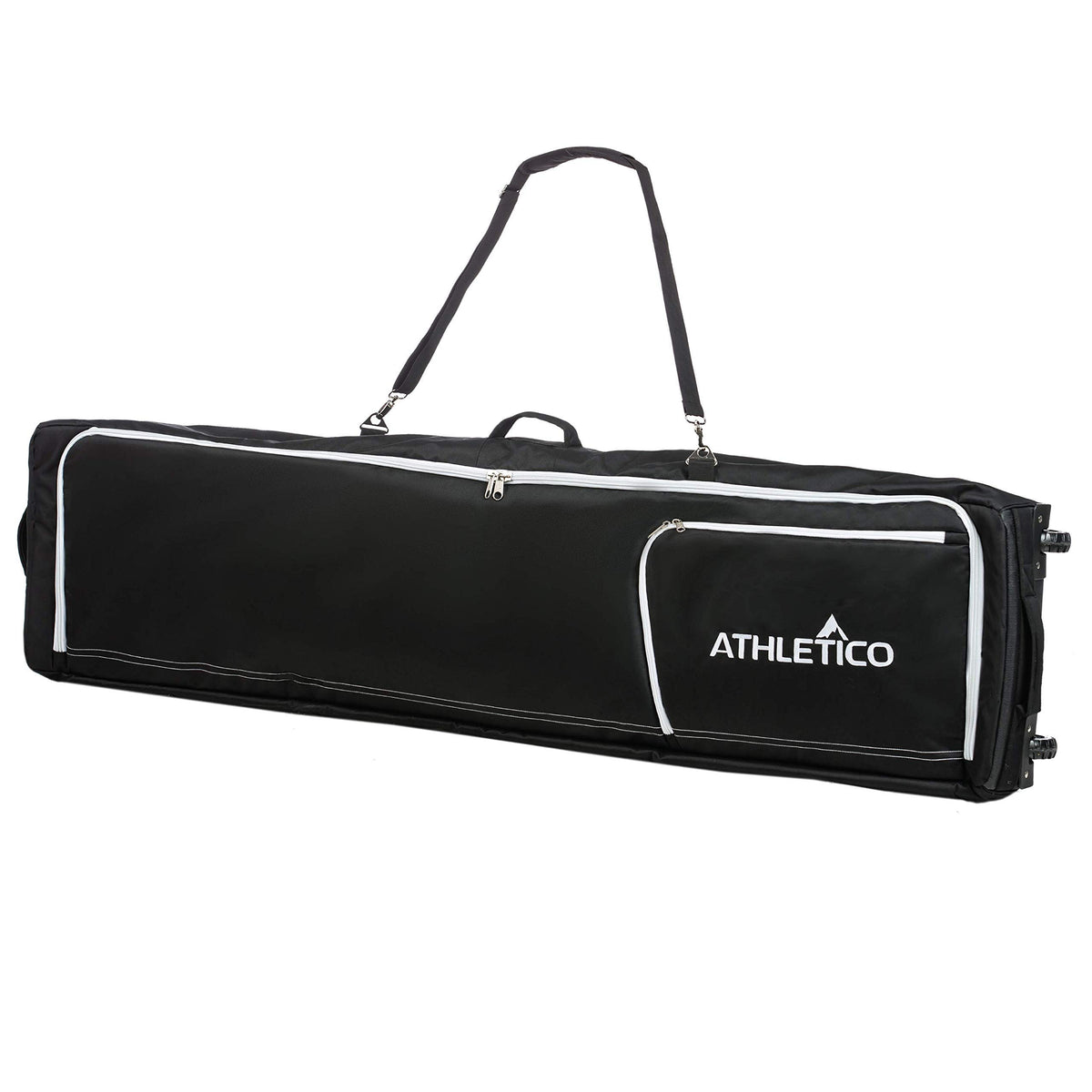 Athletico front view showing padded snowboard bag and durable exterior benefit